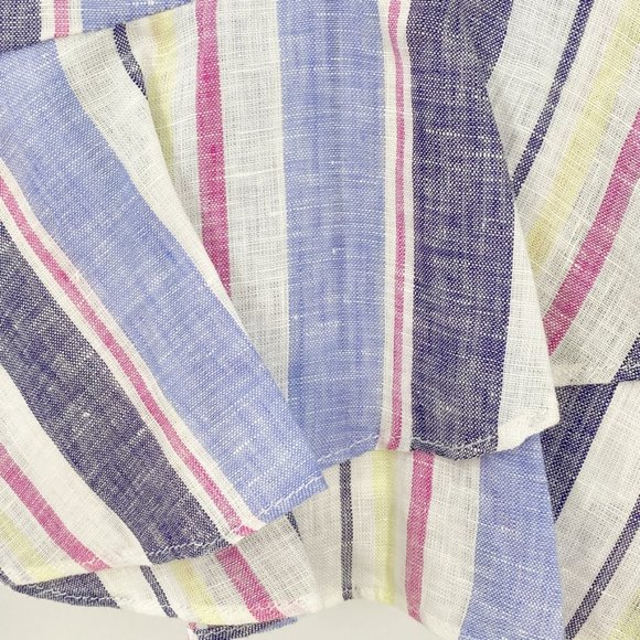 Parker multi stripe Ruffle Linen mini skirt NWT - Picture 5 of 8